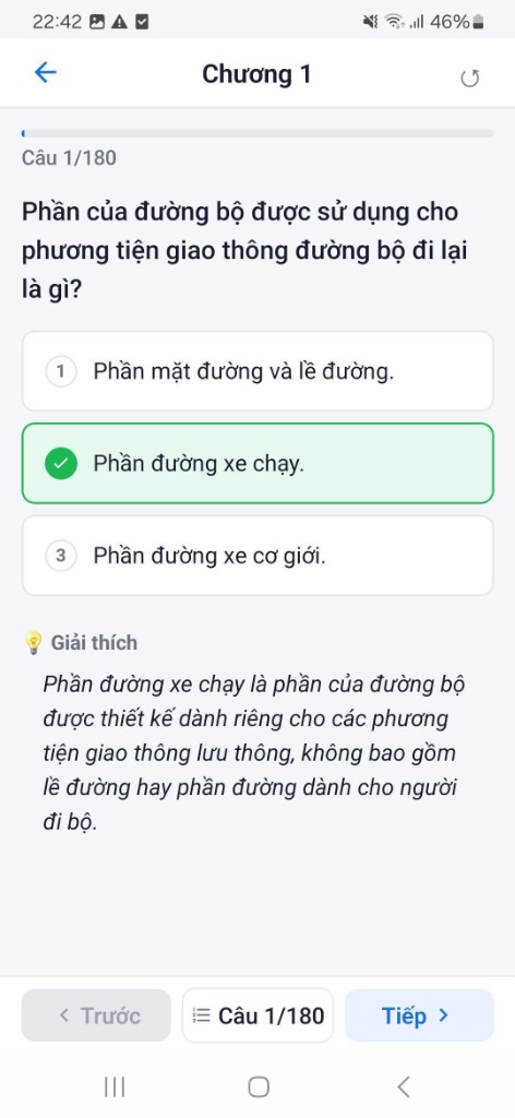 Màn hình câu hỏi chi tiết